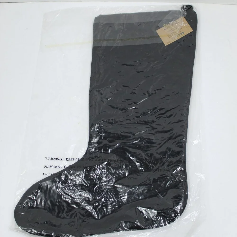 Christmas Claw Collection Black Paws Handcrafted Needlepoint Velvet Stocking NEW